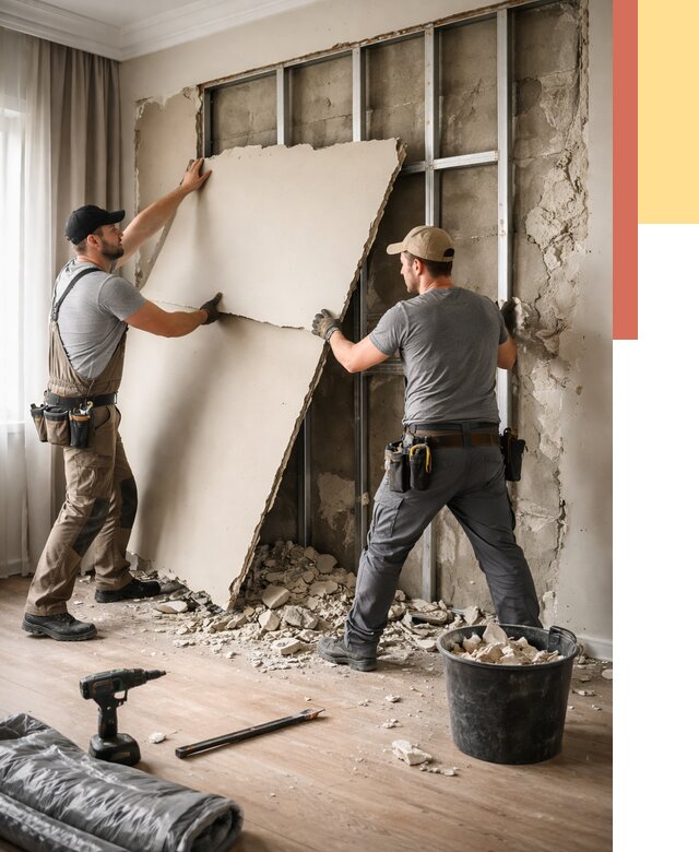 Демонтаж гипсокартона со стен в Йошкар-Оле от 358 руб. — услуги демонтажа | ОТДЕЛОЧНИК-Шкр