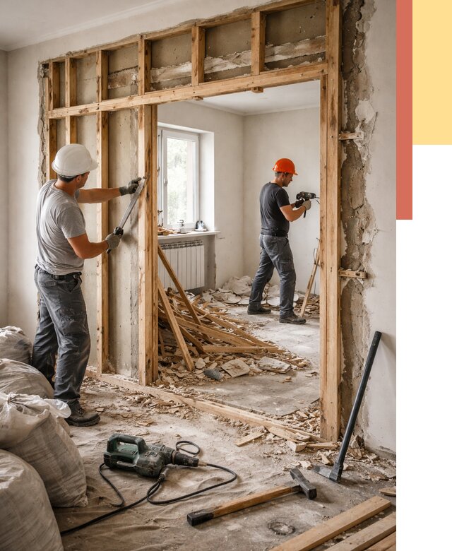 Демонтаж деревянных перегородок в Йошкар-Оле от 3272 руб. — быстро и недорого | ОТДЕЛОЧНИК-Шкр