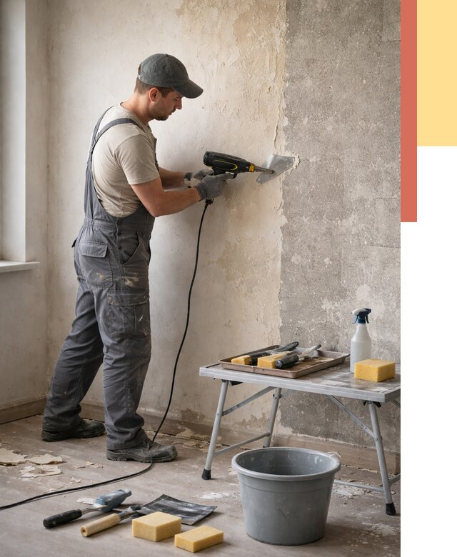 Очистка стен от клея в Йошкар-Оле от 1892 руб. — снятие и удаление клея со стен | ОТДЕЛОЧНИК-Шкр