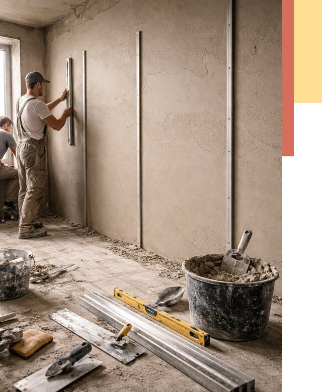 Штукатурка стен по маякам в Йошкар-Оле от 5624 руб./м² — выравнивание под ключ | ОТДЕЛОЧНИК-Шкр