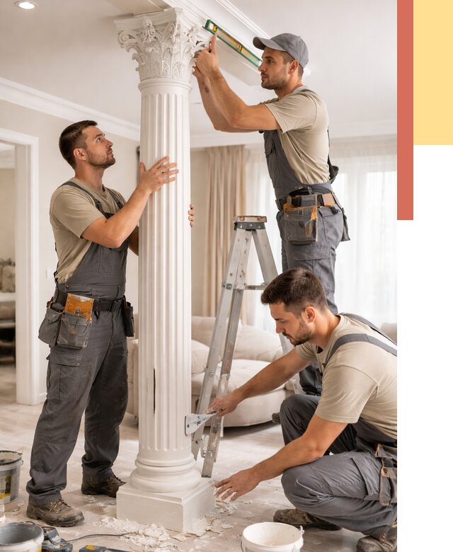 Установка декоративных колонн в Йошкар-Оле от 12271 руб. под ключ | ОТДЕЛОЧНИК-Шкр