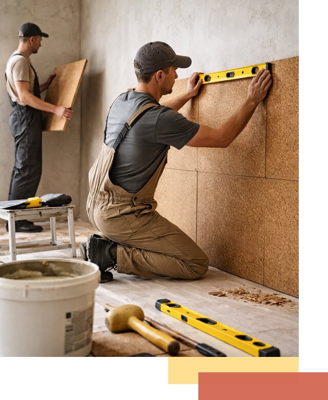 Монтаж пробковых панелей на стены в Йошкар-Оле быстро и качественно