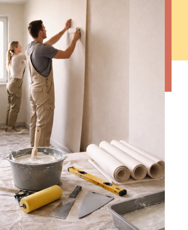 Поклейка бумажных обоев в Йошкар-Оле от 5624 руб./м2 — быстро и недорого | ОТДЕЛОЧНИК-Шкр