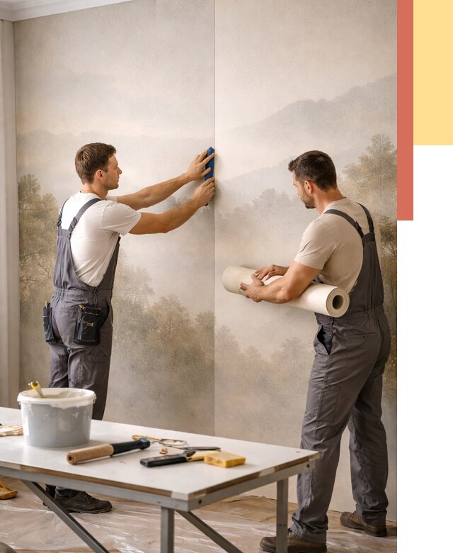 Поклейка фотообоев в Йошкар-Оле от 8692 руб/м² — быстро и недорого | ОТДЕЛОЧНИК-Шкр