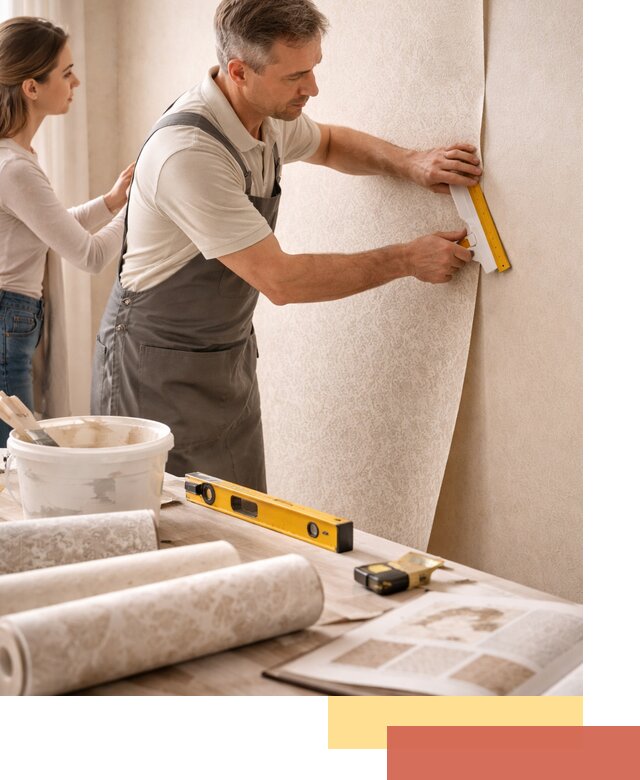 Поклейка обоев с подбором рисунка в Йошкар-Оле