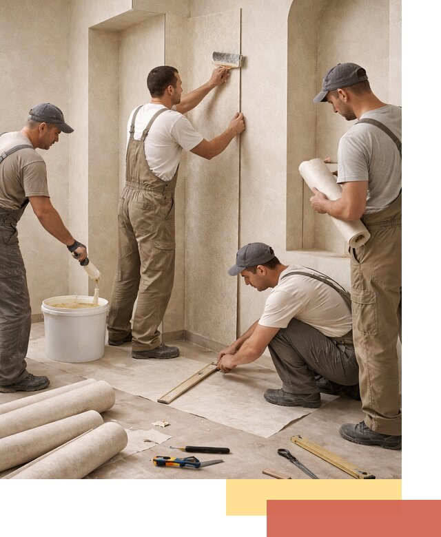 Поклейка обоев на сложные стены и неровные поверхности в Йошкар-Оле