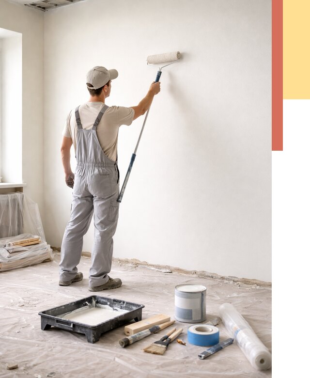 Покраска стен водоэмульсионной краской в Йошкар-Оле от 460 руб. за м² | ОТДЕЛОЧНИК-Шкр