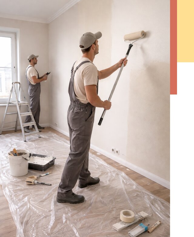 Покраска стен акриловой краской в Йошкар-Оле от 3579 руб./м² — быстро и недорого | ОТДЕЛОЧНИК-Шкр