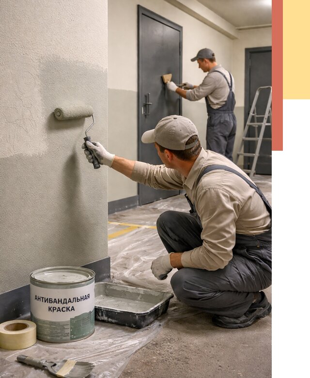 Покраска стен антивандальной краской в Йошкар-Оле от 4602 руб./м² под ключ | ОТДЕЛОЧНИК-Шкр