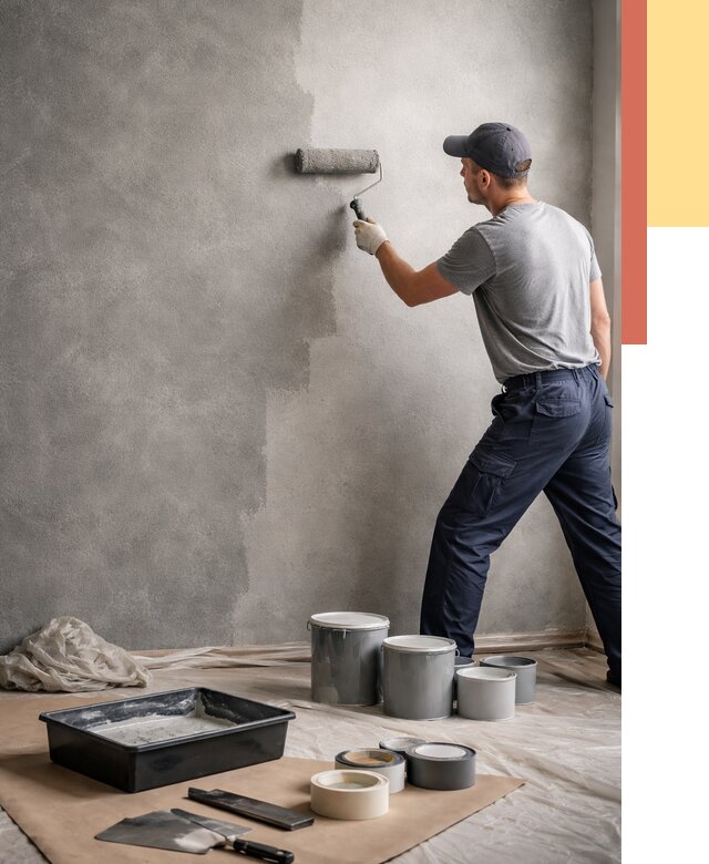 Покраска стен под бетон в Йошкар-Оле от 665 руб. за м2 — быстро и недорого | ОТДЕЛОЧНИК-Шкр