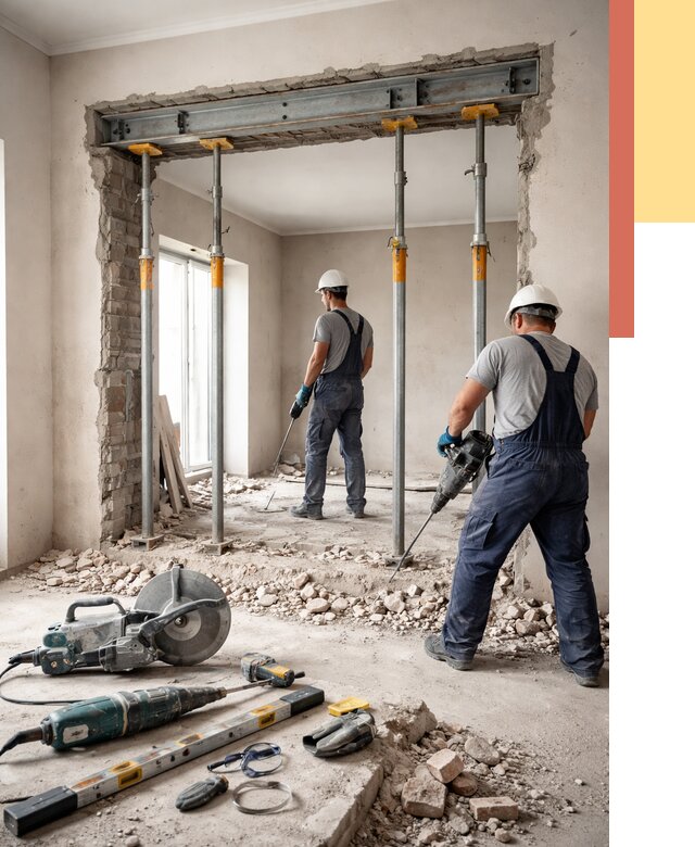 Прорезка проема в стене в Йошкар-Оле от 4602 руб. — быстро и недорого | ОТДЕЛОЧНИК-Шкр