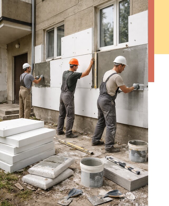 Утепление стен пенопластом в Йошкар-Оле от 1790 руб. — недорого и под ключ | ОТДЕЛОЧНИК-Шкр