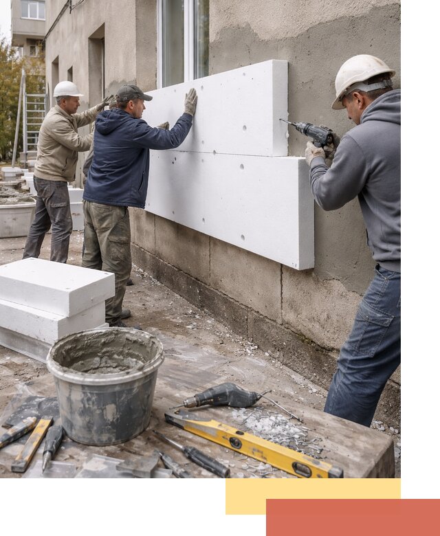 Утепление наружных стен пенопластом в Йошкар-Оле