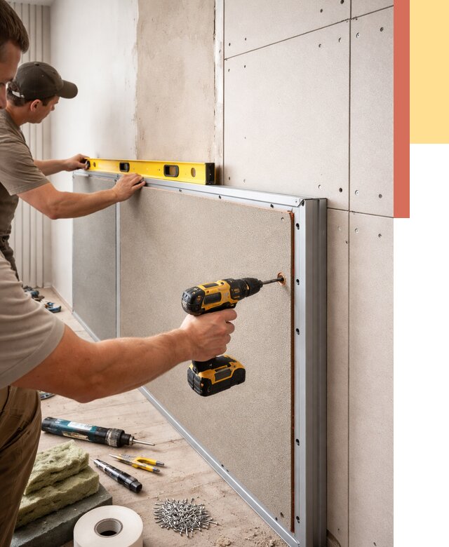 Шумоизоляция стен панелями ЗИПС в Йошкар-Оле от 2250 руб./м² под ключ | ОТДЕЛОЧНИК-Шкр