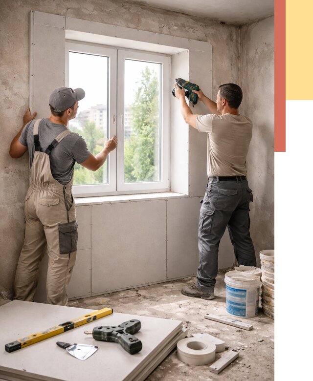 Монтаж откосов из гипсокартона в Йошкар-Оле от 4602 руб. под ключ | ОТДЕЛОЧНИК-Шкр