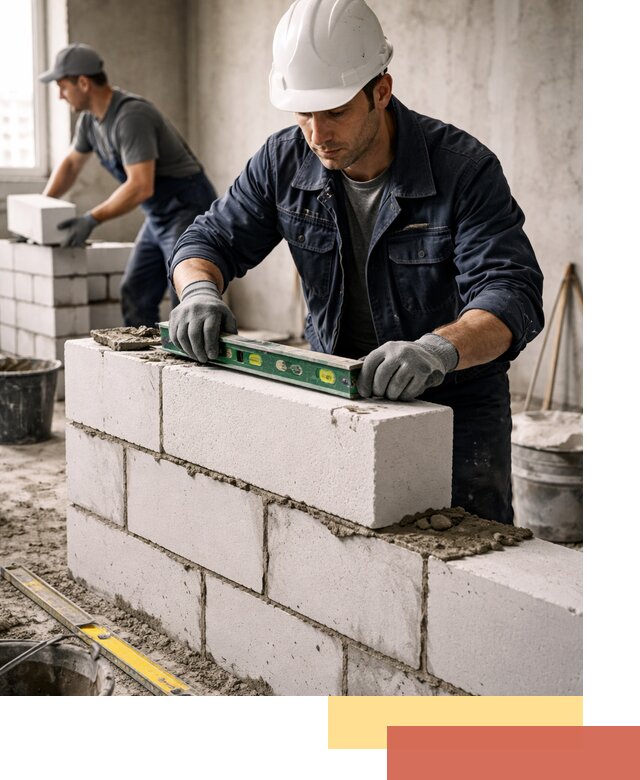 Кладка перегородок из пеноблока под ключ в Йошкар-Оле