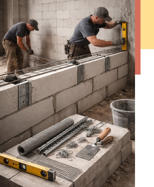 Армирование кладки перегородок в Йошкар-Оле от 767 руб. под ключ | ОТДЕЛОЧНИК-Шкр