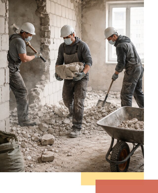 Демонтаж блочных перегородок в Йошкар-Оле быстро и аккуратно