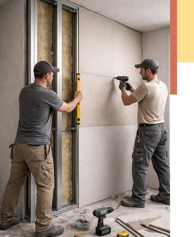 Монтаж двухслойной перегородки из гипсокартона в Йошкар-Оле от 1483 руб. | ОТДЕЛОЧНИК-Шкр