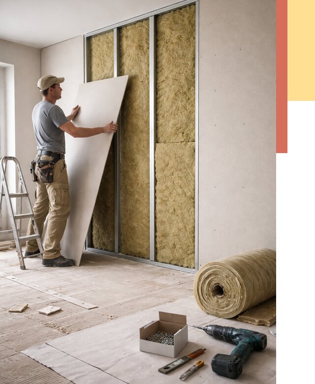 Перегородка из гипсокартона с шумоизоляцией в Йошкар-Оле от 3191 руб. | ОТДЕЛОЧНИК-Шкр