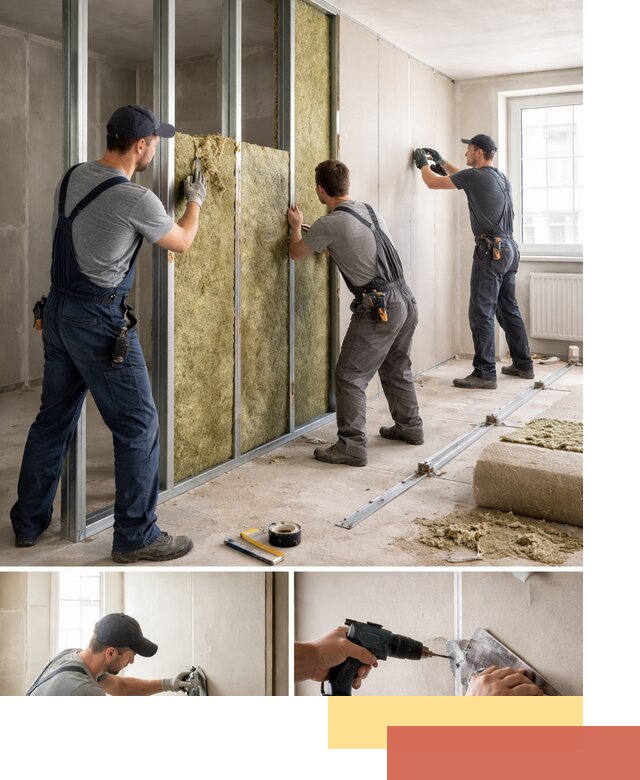 Перегородка из гипсокартона с шумоизоляцией в Йошкар-Оле — монтаж под ключ