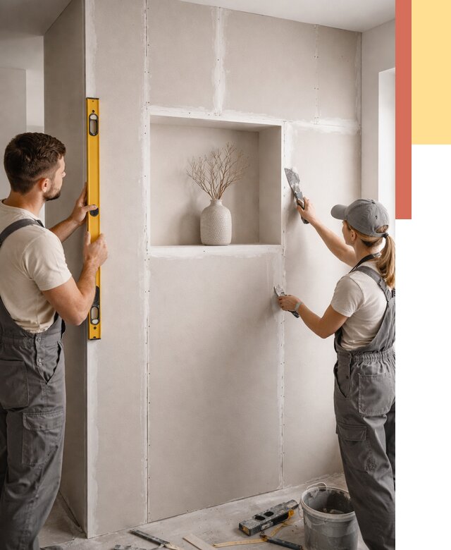 Перегородка из гипсокартона с нишей в Йошкар-Оле от 3323 руб. под ключ | ОТДЕЛОЧНИК-Шкр