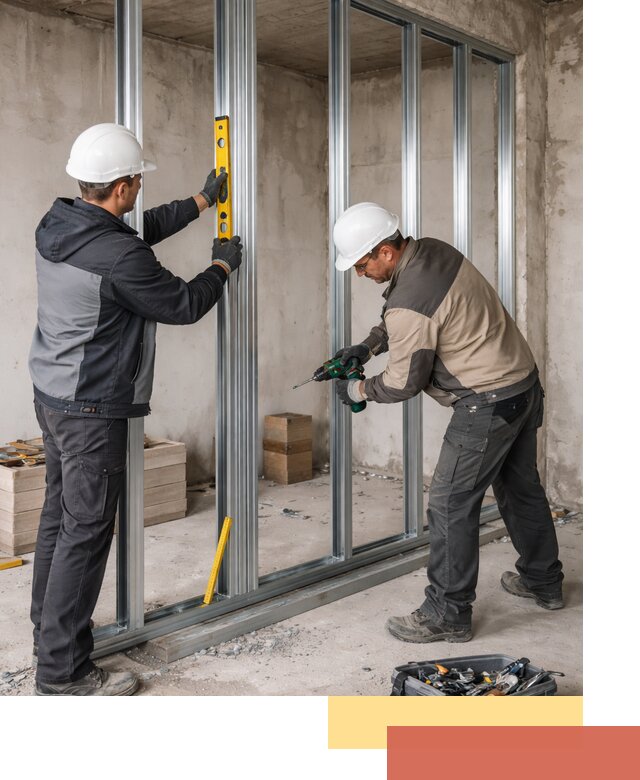 Монтаж каркаса перегородки из профиля в Йошкар-Оле