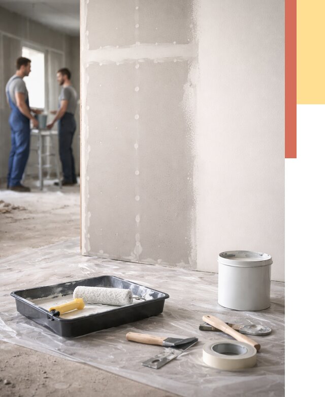 Покраска перегородок из гипсокартона в Йошкар-Оле от 4602 руб. под ключ | ОТДЕЛОЧНИК-Шкр