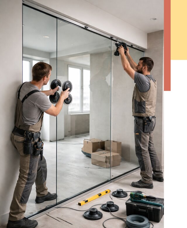 Монтаж стеклянных перегородок в Йошкар-Оле от 6647 руб. | ОТДЕЛОЧНИК-Шкр