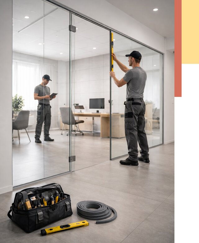 Цельностеклянные перегородки под ключ в Йошкар-Оле от 9715 руб. — монтаж и цены | ОТДЕЛОЧНИК-Шкр