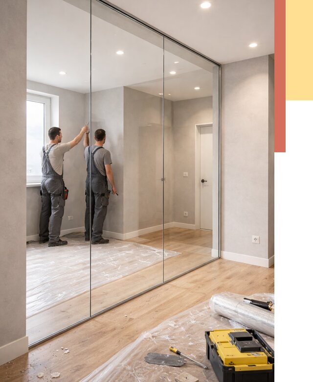 Безрамные стеклянные перегородки в Йошкар-Оле — монтаж от 9715 руб. | ОТДЕЛОЧНИК-Шкр