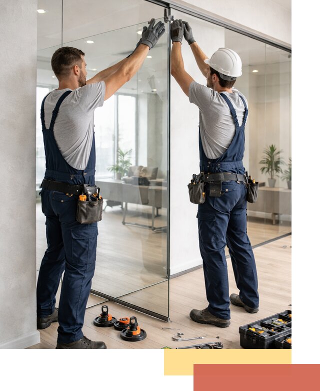 Безрамные стеклянные перегородки под ключ в Йошкар-Оле