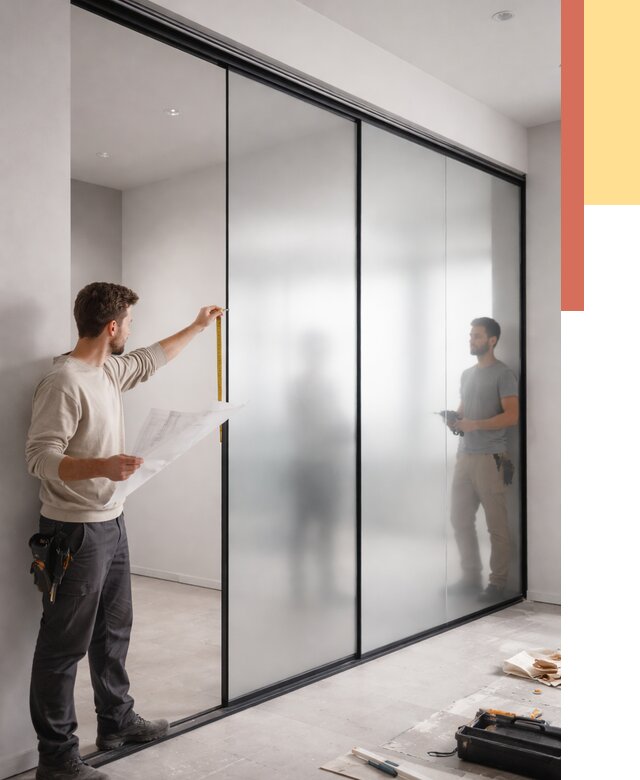 Матовые стеклянные перегородки в Йошкар-Оле от 8692 руб. — монтаж и установка | ОТДЕЛОЧНИК-Шкр