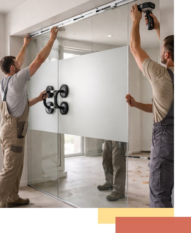 Матовые стеклянные перегородки под ключ в Йошкар-Оле