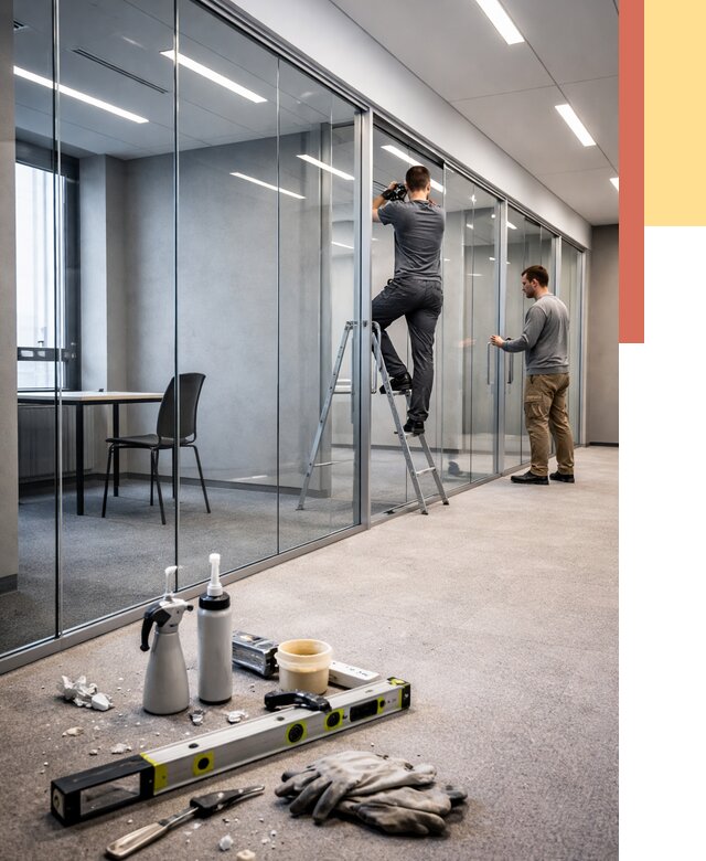 Стеклянные офисные перегородки в Йошкар-Оле от 8692 руб. — монтаж и установка | ОТДЕЛОЧНИК-Шкр