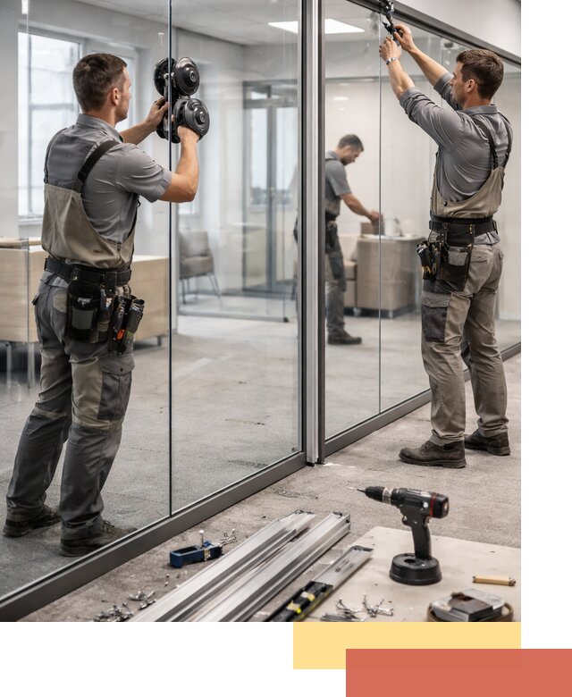 Стеклянные офисные перегородки под ключ в Йошкар-Оле