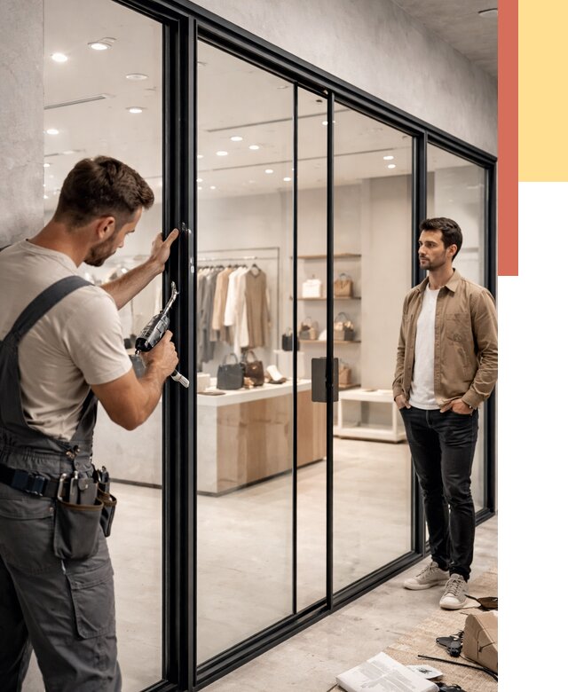 Стеклянные перегородки для магазинов в Йошкар-Оле от 8385 руб. под ключ | ОТДЕЛОЧНИК-Шкр