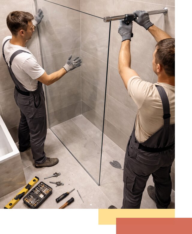 Стеклянные перегородки для душа в Йошкар-Оле — изготовление и монтаж