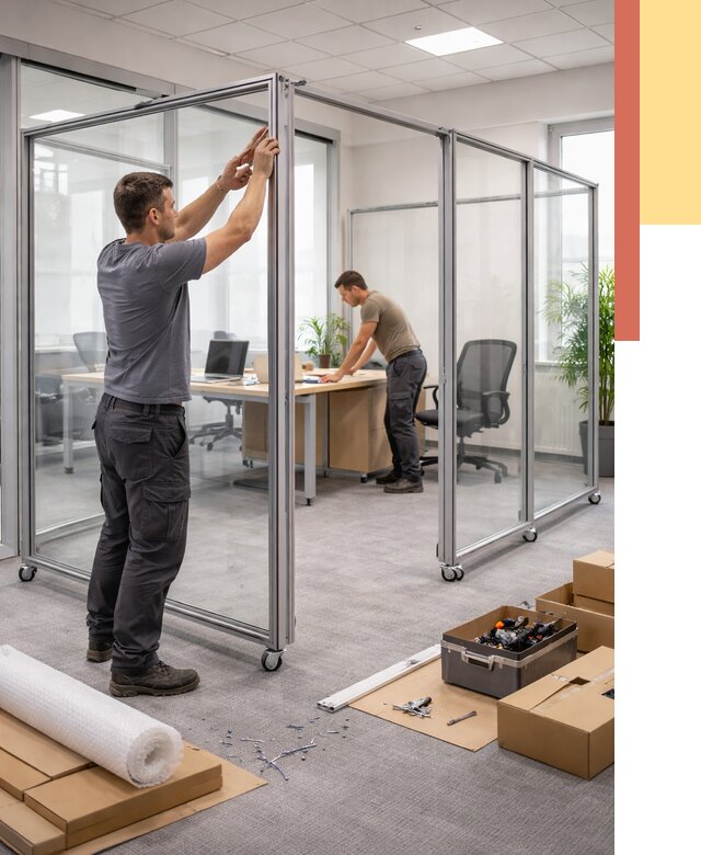 Мобильные офисные перегородки в Йошкар-Оле от 12783 руб. — установка под ключ | ОТДЕЛОЧНИК-Шкр