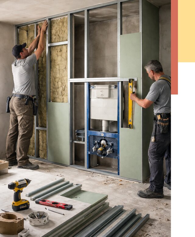 Установка сантехнических перегородок в Йошкар-Оле от 8692 руб. | ОТДЕЛОЧНИК-Шкр