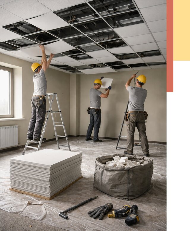 Демонтаж потолка Армстронг в Йошкар-Оле от 4602 руб. быстро и недорого | ОТДЕЛОЧНИК-Шкр