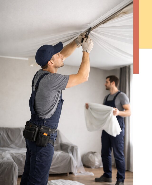 Демонтаж натяжного потолка в Йошкар-Оле от 4602 руб. — снятие и разбор под ключ | ОТДЕЛОЧНИК-Шкр