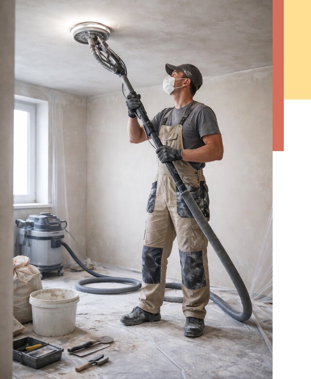 Шлифовка потолка в Йошкар-Оле от 3579 руб. — услуги шлифования потолка | ОТДЕЛОЧНИК-Шкр