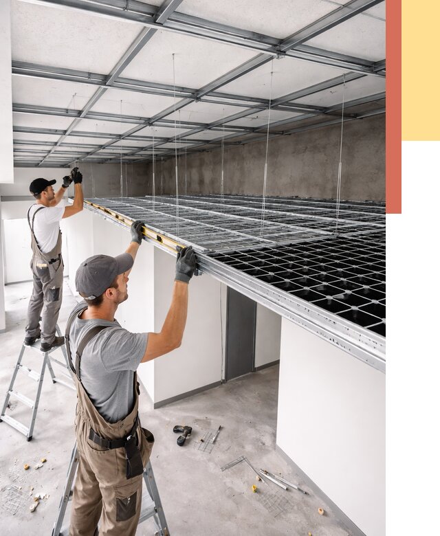 Монтаж потолка грильято в Йошкар-Оле от 460 руб./м² — быстрая сборка под ключ | ОТДЕЛОЧНИК-Шкр