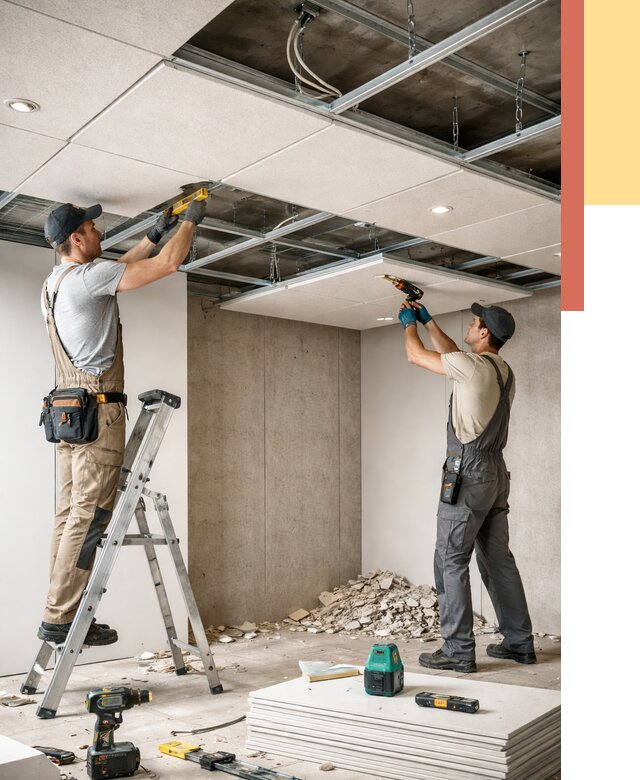 Монтаж акустического потолка в Йошкар-Оле от 6647 руб/м2 — быстро и недорого | ОТДЕЛОЧНИК-Шкр