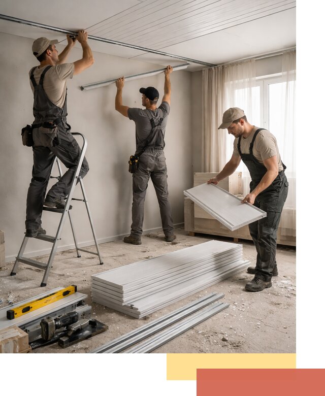 Монтаж потолка из ПВХ панелей в Йошкар-Оле оперативно и качественно