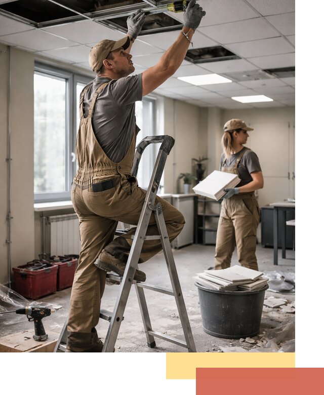 Ремонт потолка Армстронг и замена плит в Йошкар-Оле