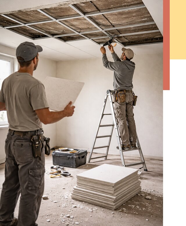 Замена плит подвесного потолка в Йошкар-Оле от 1790 руб. быстро и недорого | ОТДЕЛОЧНИК-Шкр