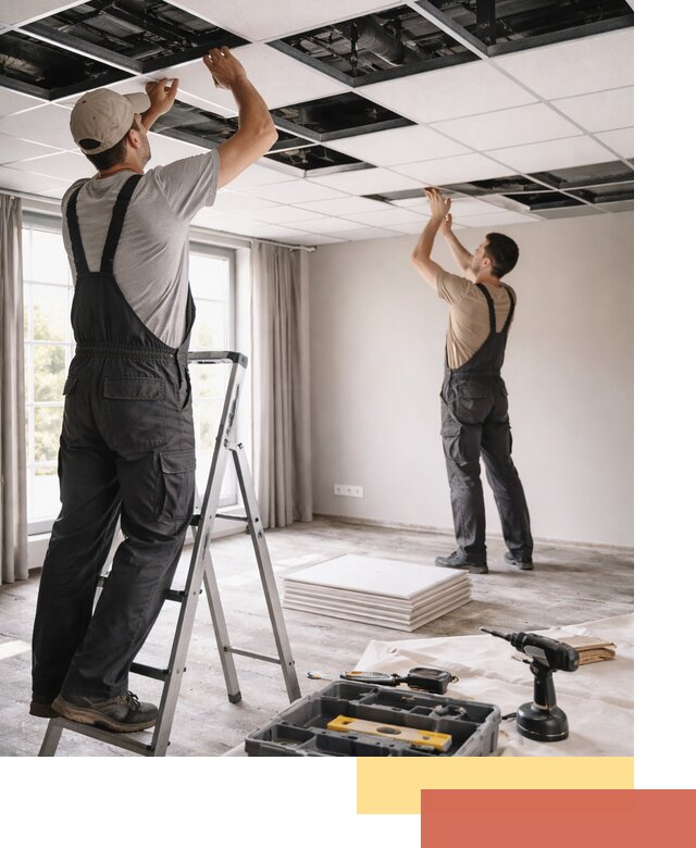 Замена плит подвесного потолка в Йошкар-Оле быстро и качественно