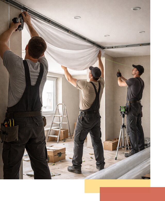 Монтаж парящего натяжного потолка под ключ в Йошкар-Оле